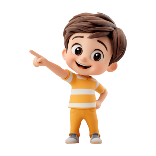 a little boy in a yellow shirt pointing at the camera