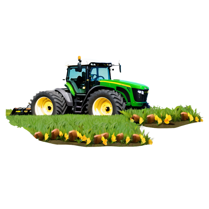 a tractor in the middle of a field