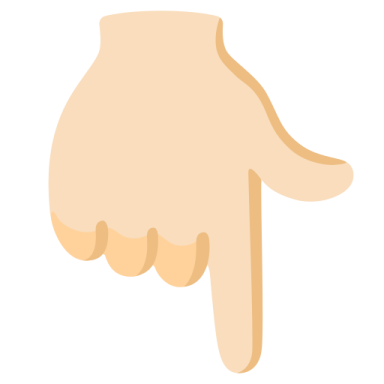 a hand pointing to the right
