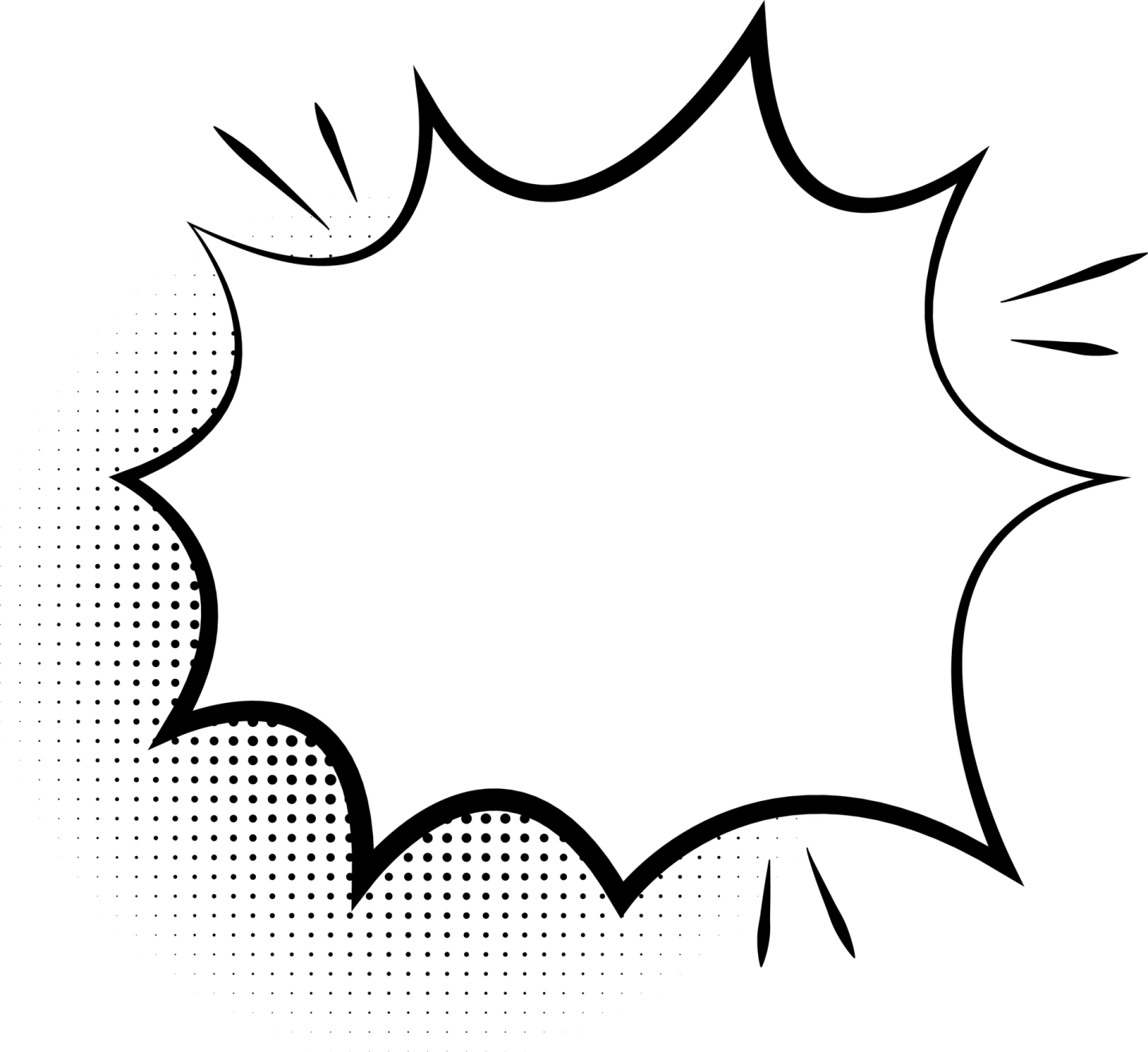a black and white comic speech bubble