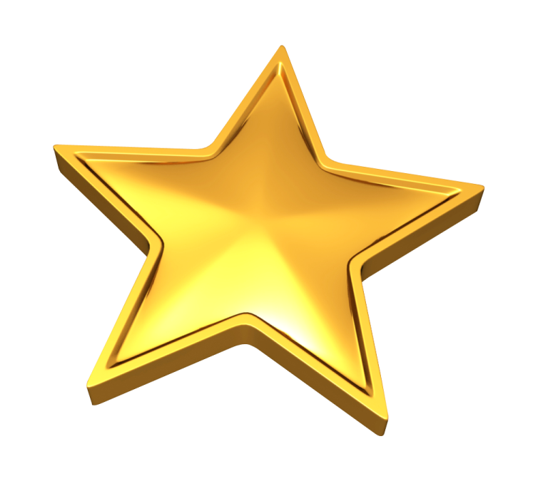 a gold star on a white background