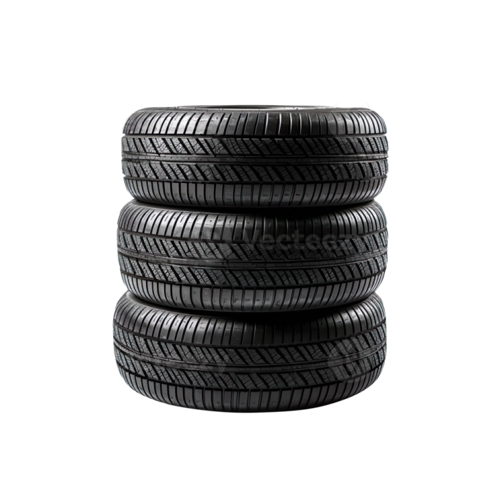 a stack of tires on a white background