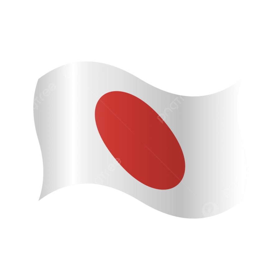 the flag of japan on a white background