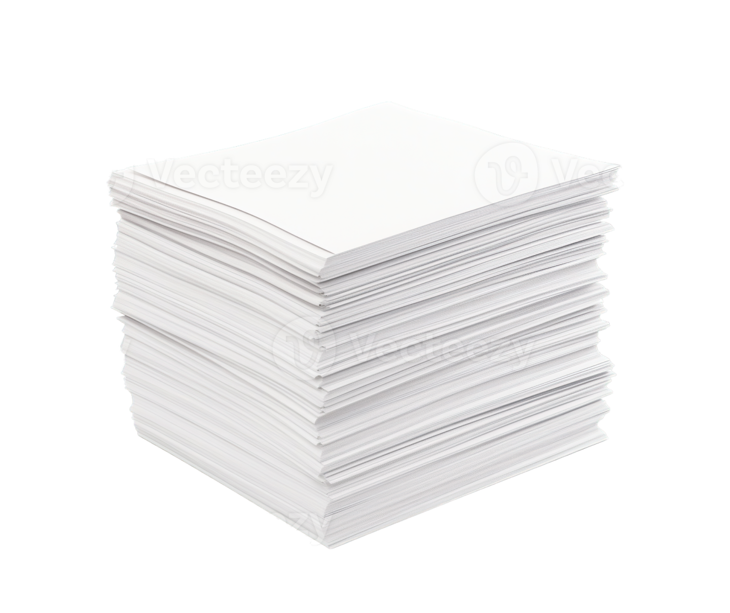 a stack of white paper on a white background