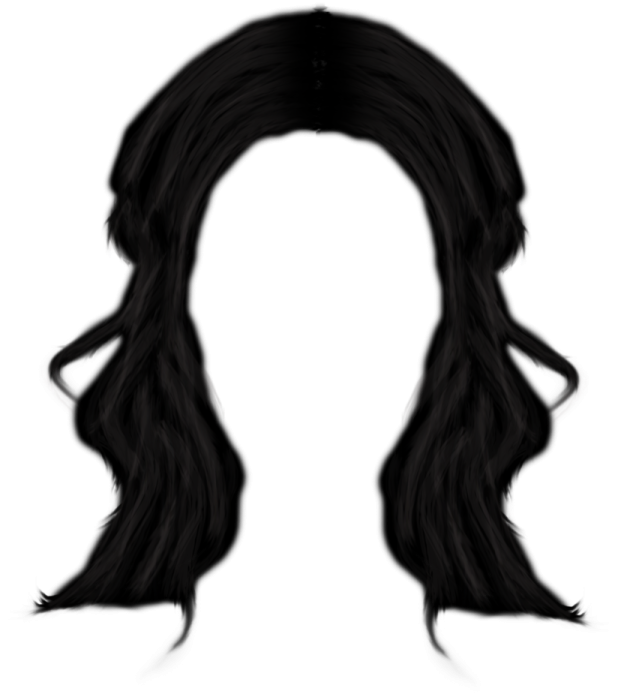 a drawing of a woman with long black hair