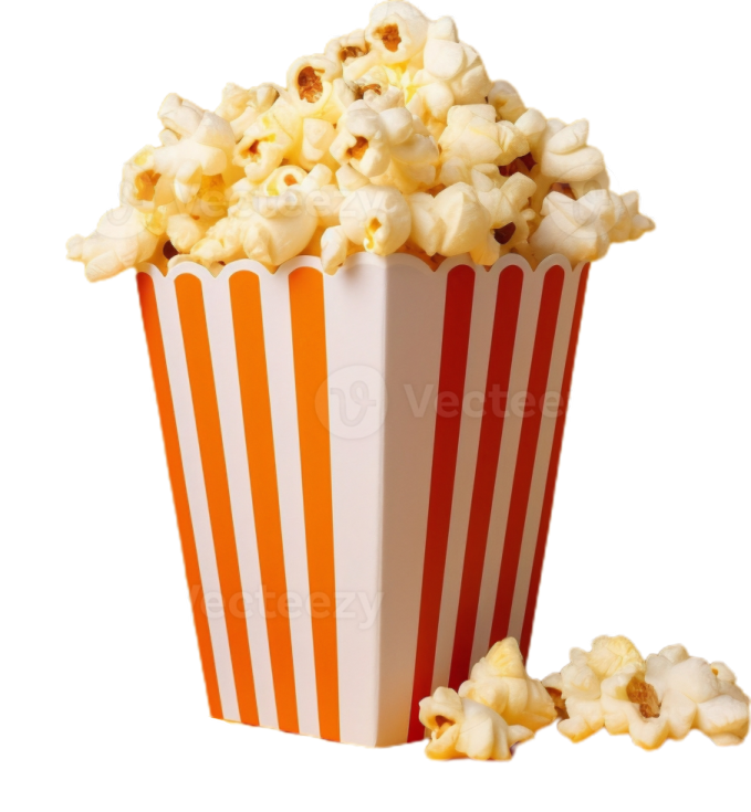 a popcorn box filled with popcorn