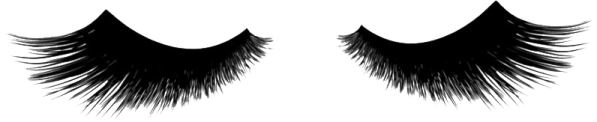 a pair of eyelashes on white background
