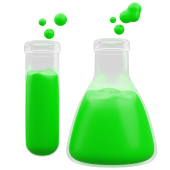 green liquid in test tubes