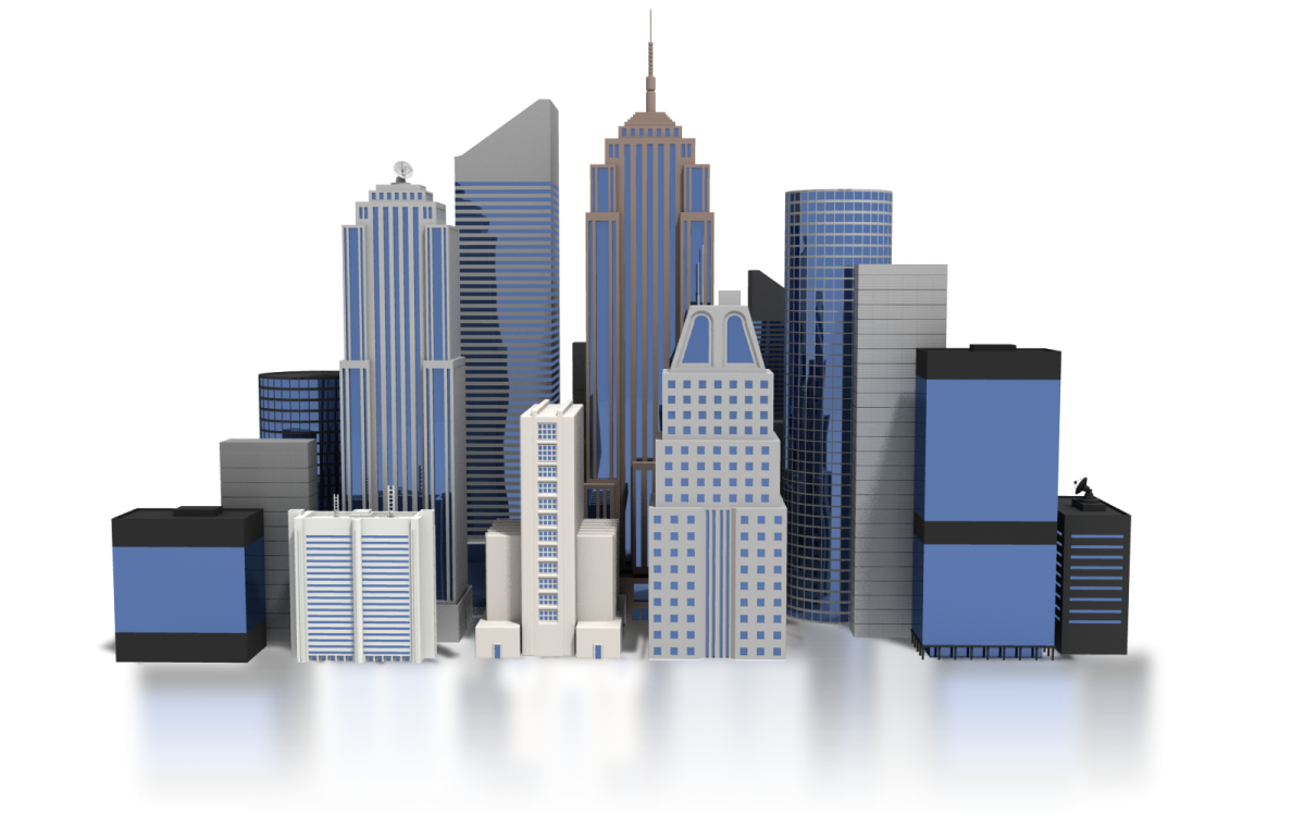 an image of a city with skyscrapers