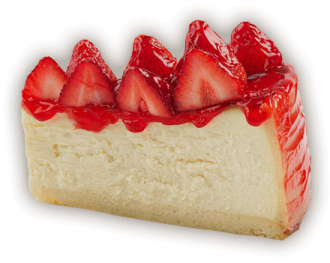 a piece of cheese cake with strawberries on top