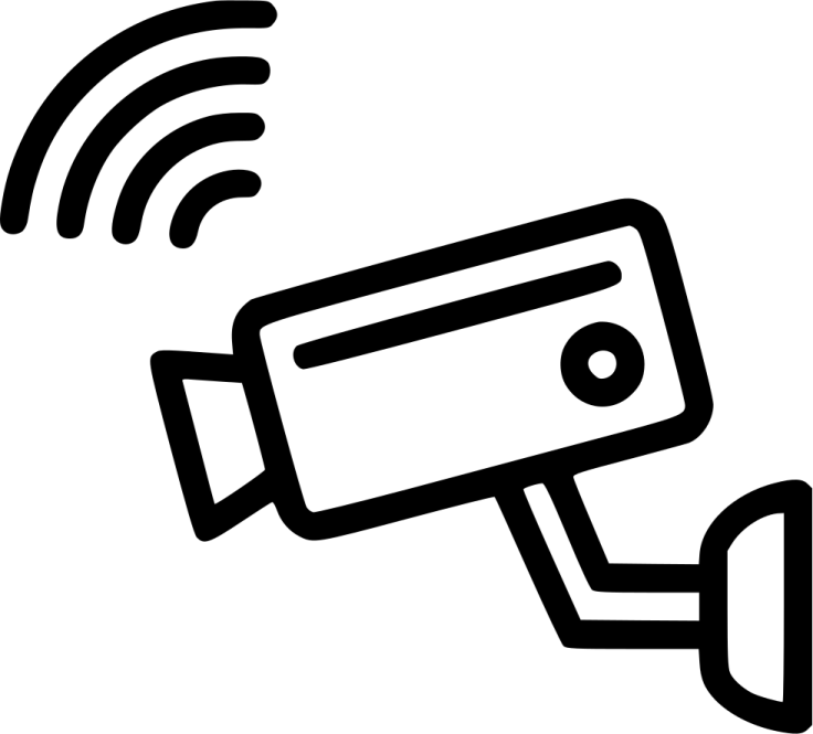 a black and white icon of a camera