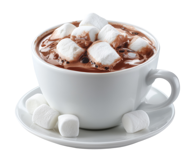 a cup of hot chocolate with marsh and marsh