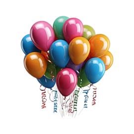 a bunch of balloons with the words happy birthday