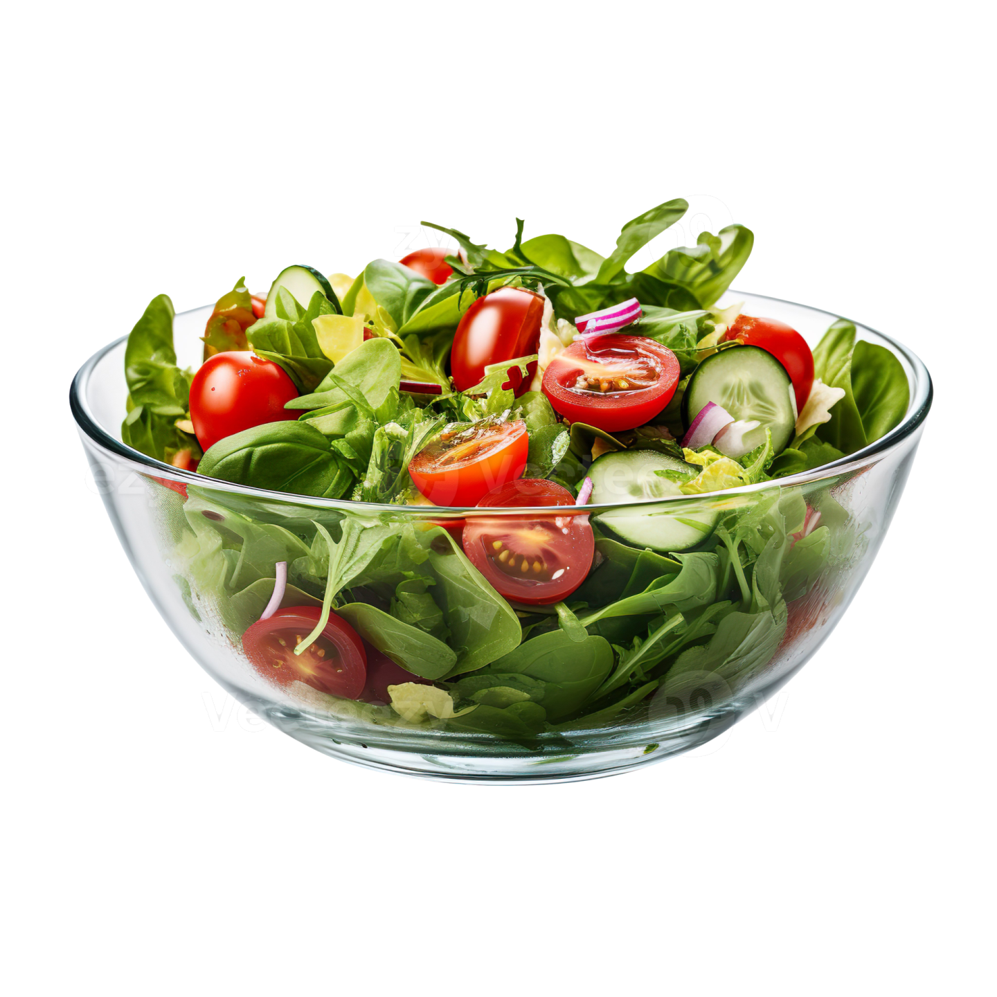 a glass bowl filled with fresh vegetables