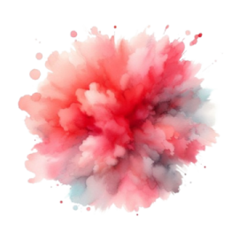 a pink and blue colored powder explosion
