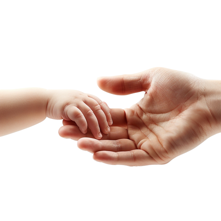 a person holding a small child's hand