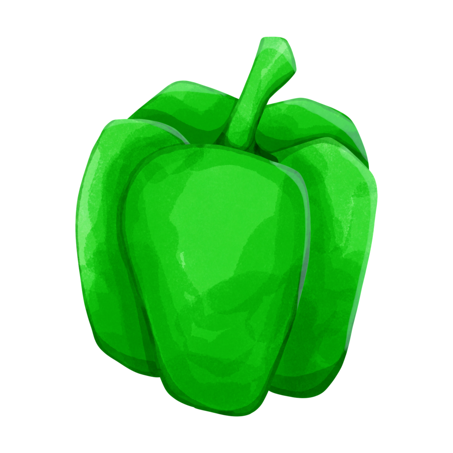 a green pepper on a white background