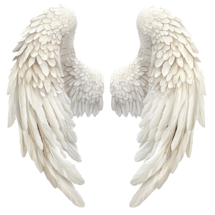 two white wings on a white background