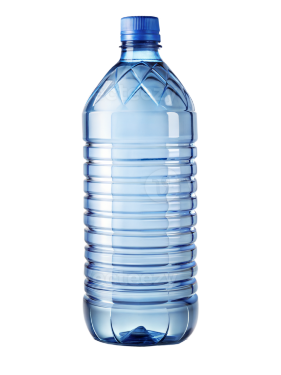 a large bottle of water on a white background