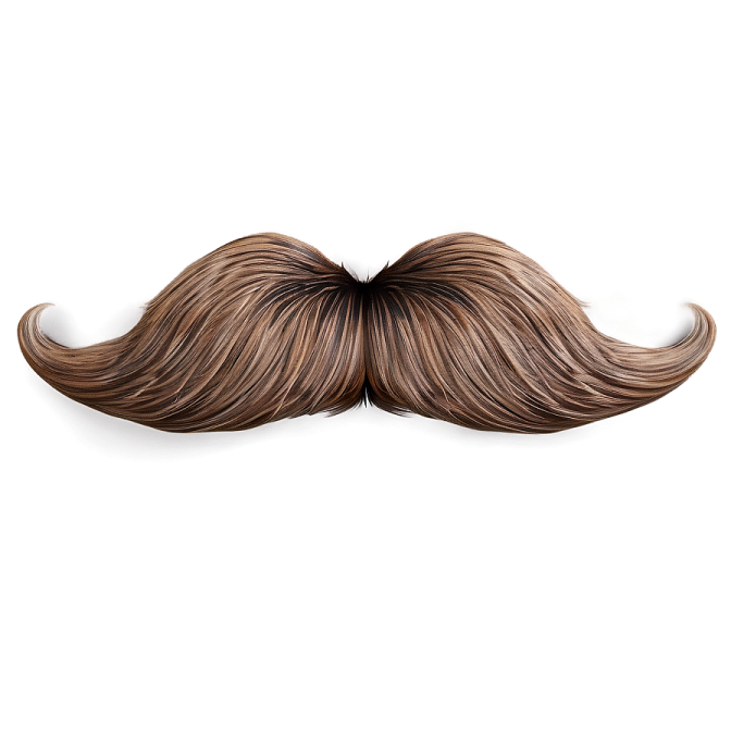 a brown mustache on a white background