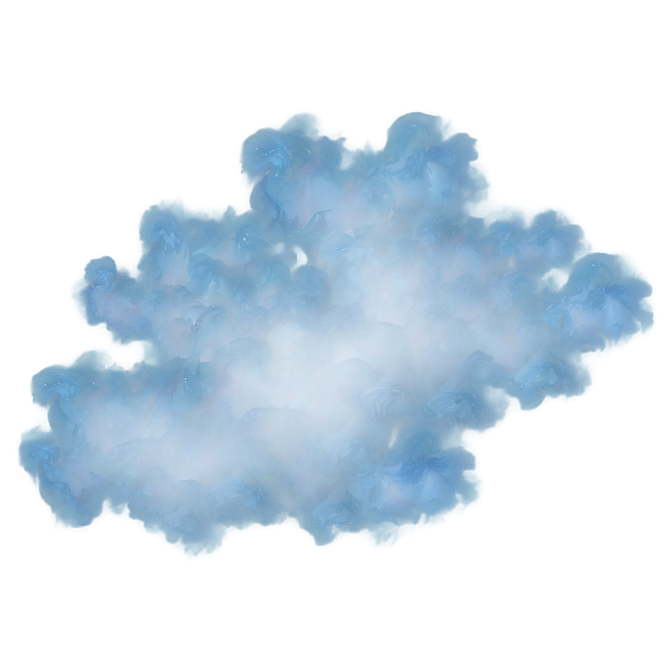 a blue cloud on a white background