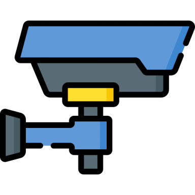 a surveillance camera on a white background