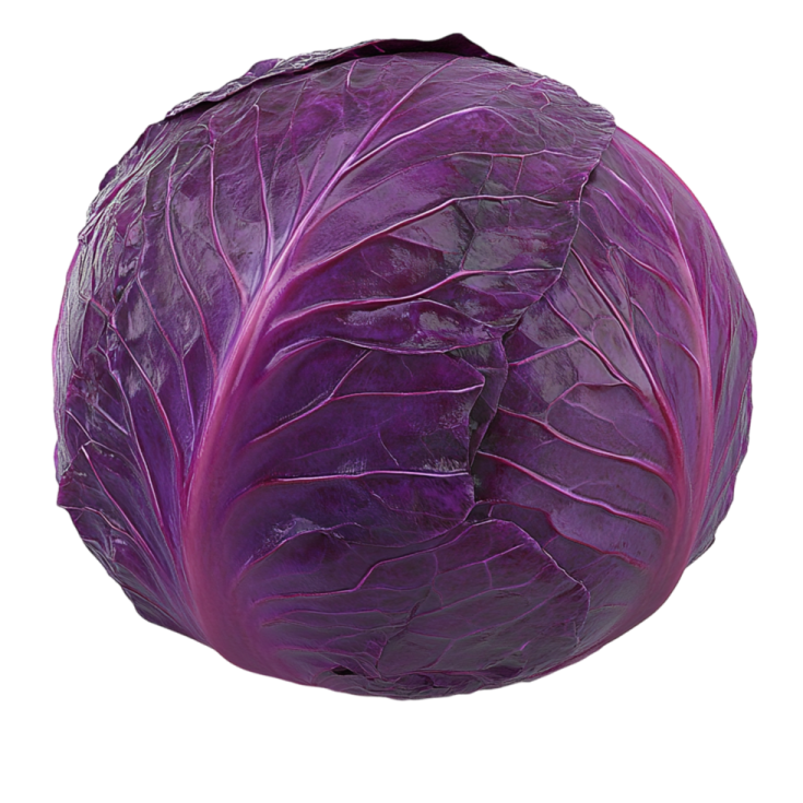 a purple cabbage head on a white background
