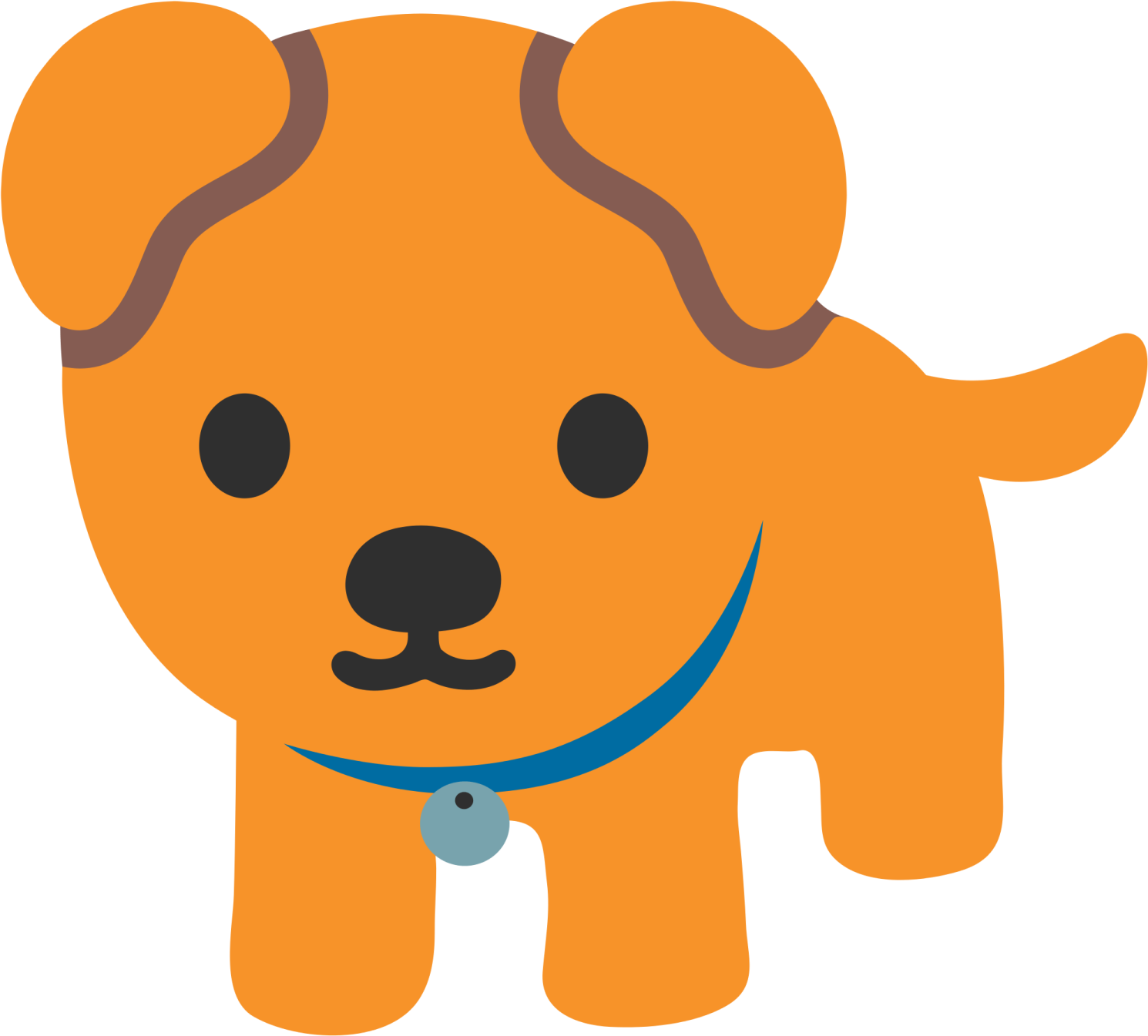 a brown dog with a blue collar