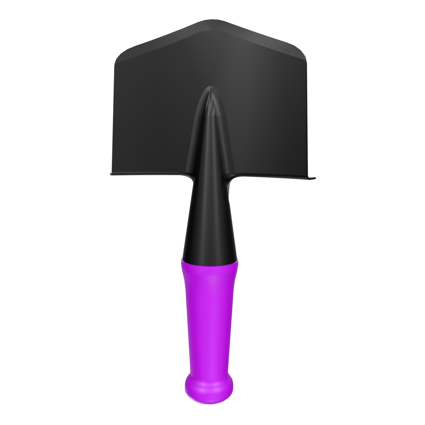 a black and purple object on a white background