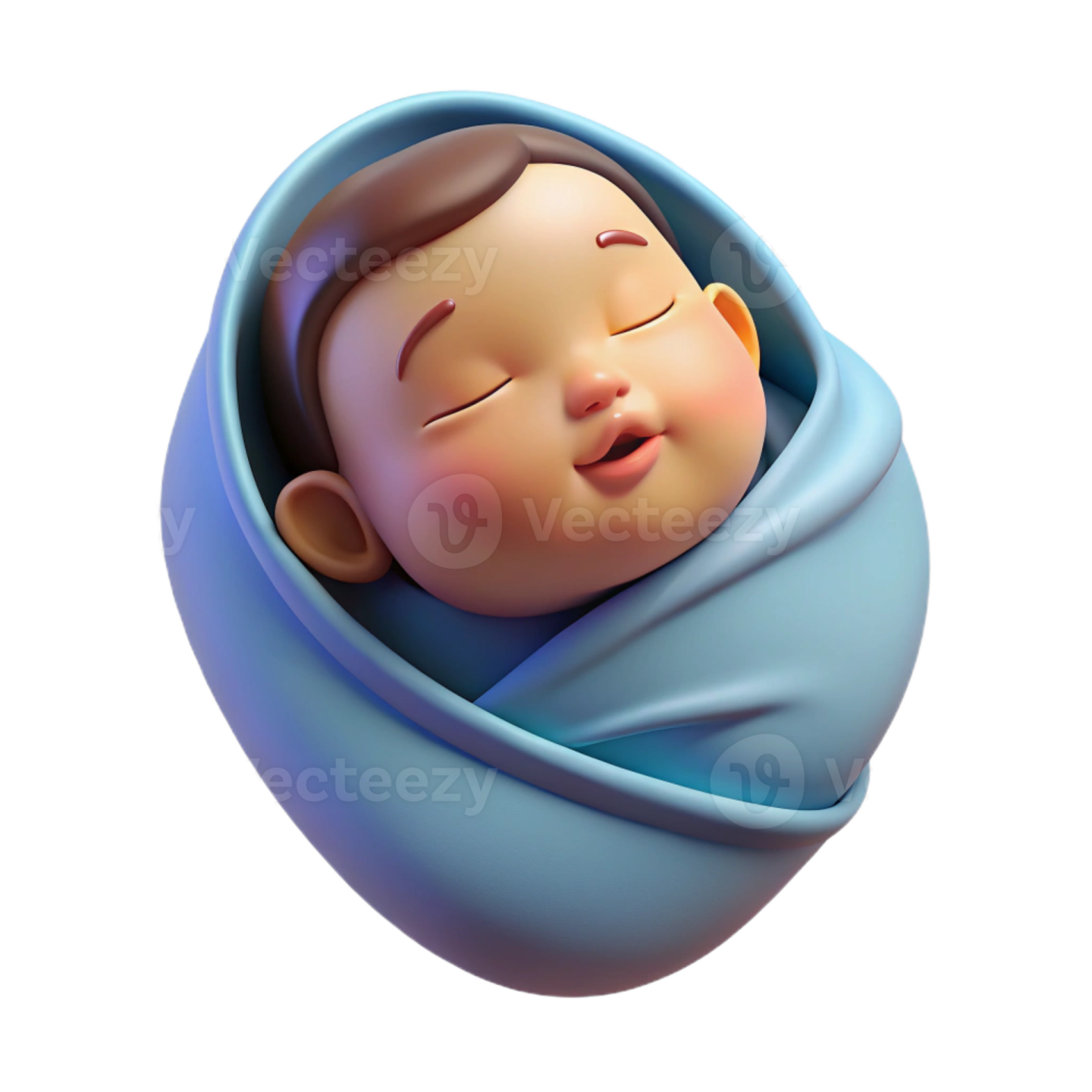 a baby sleeping in a blue blanket