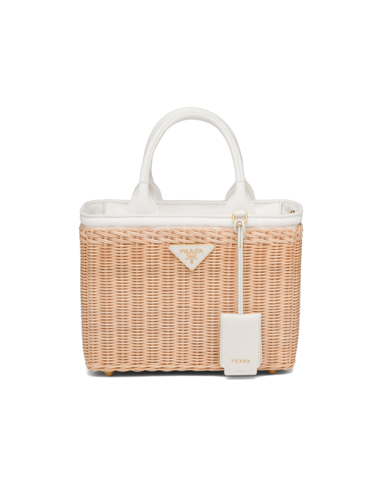 the small wicker basket bag in white