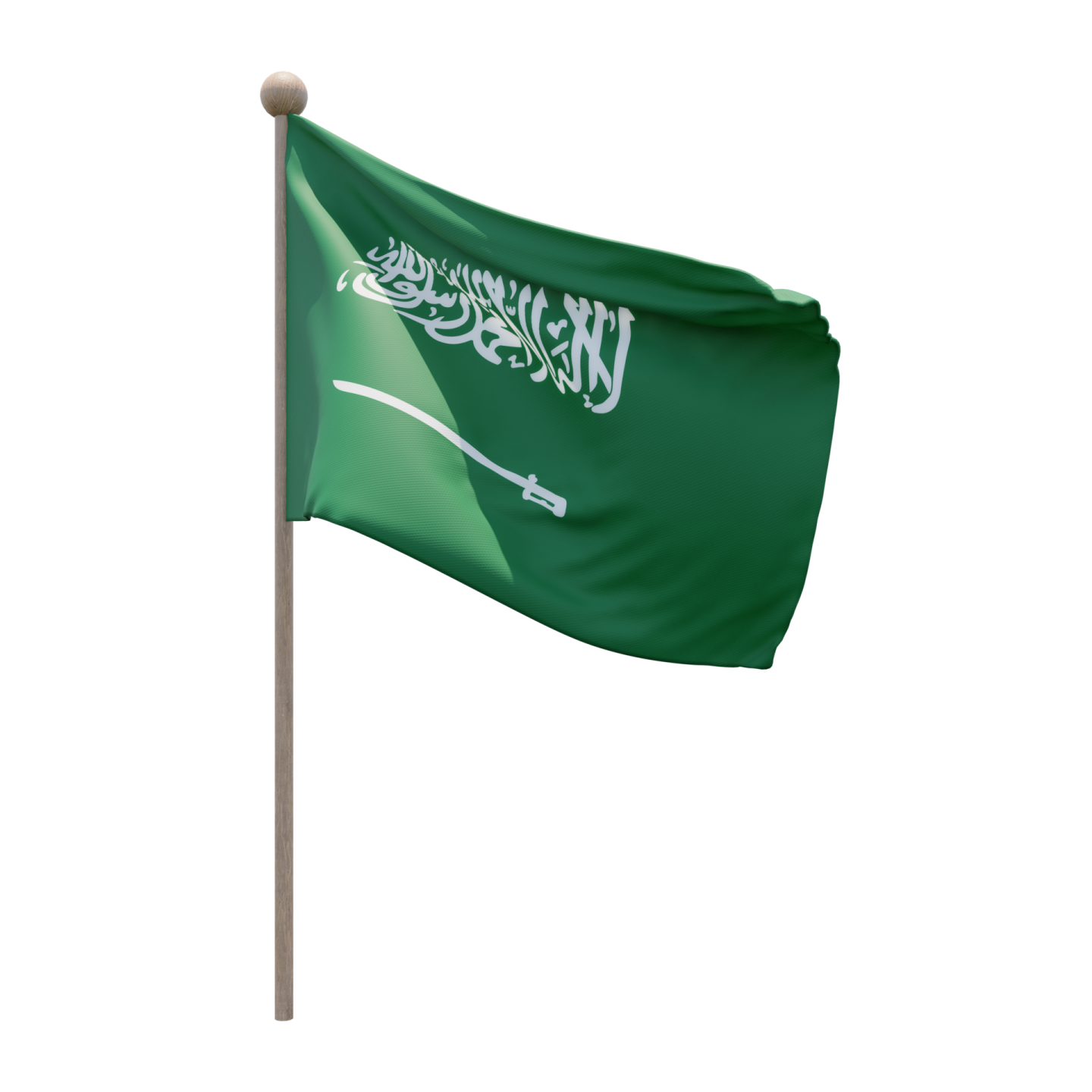 a saudi flag flying in the wind
