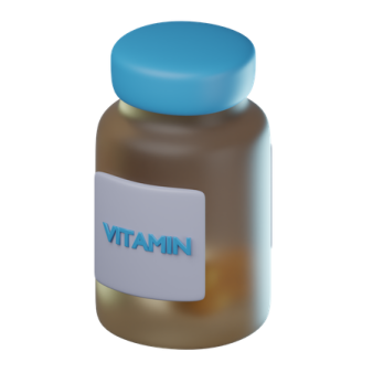 a bottle with the word vitamin on it