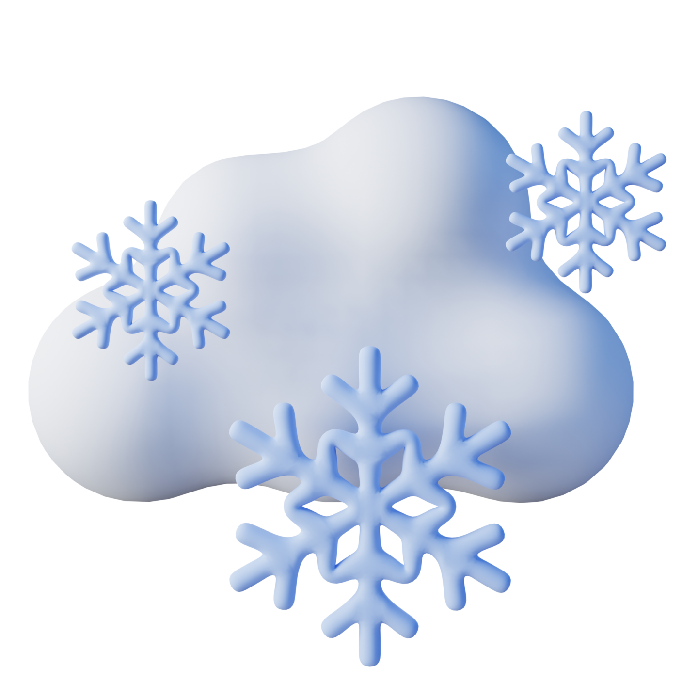 a cloud with snow flakes on it
