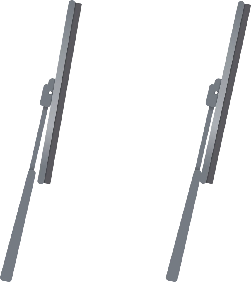 a pair of metal brackets on white background