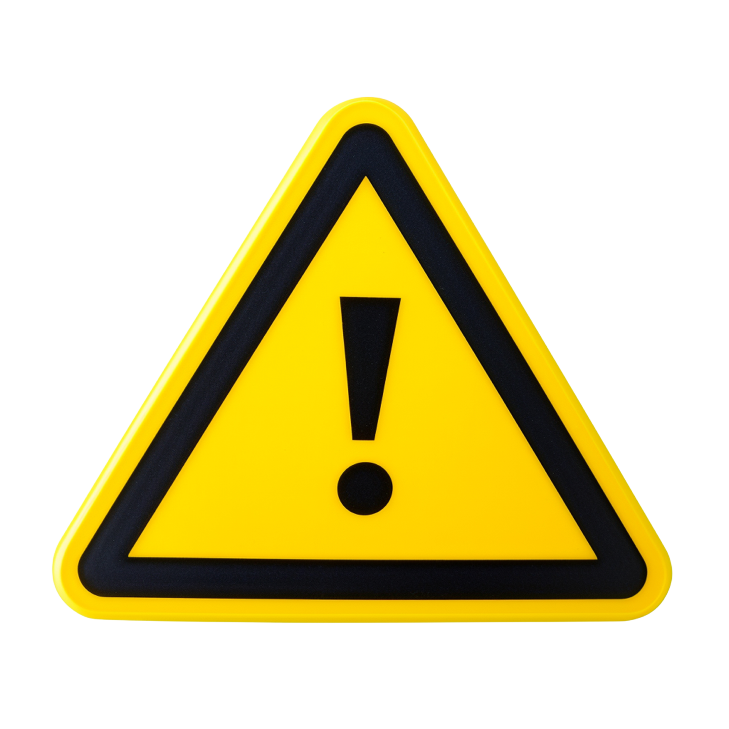 a yellow warning sign with a black and yellow triangle