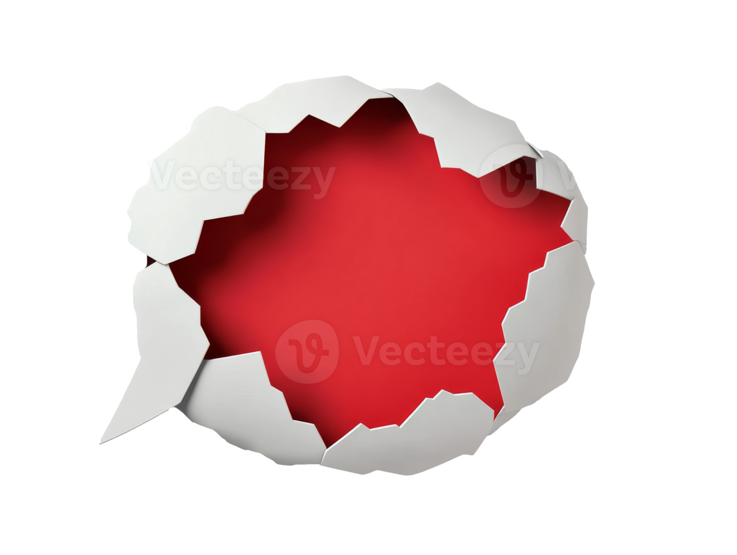 a hole in the wall with a red background