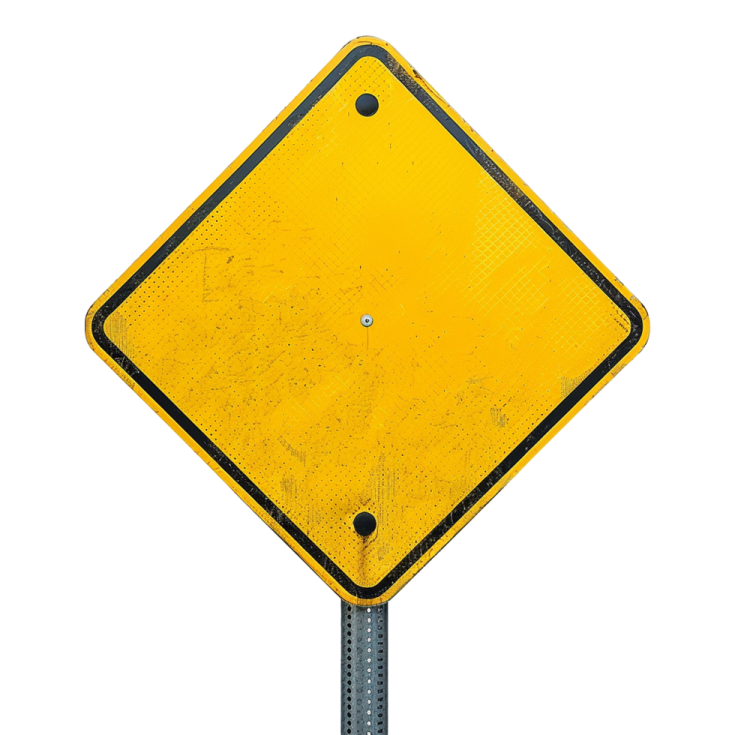 a yellow street sign on a metal pole