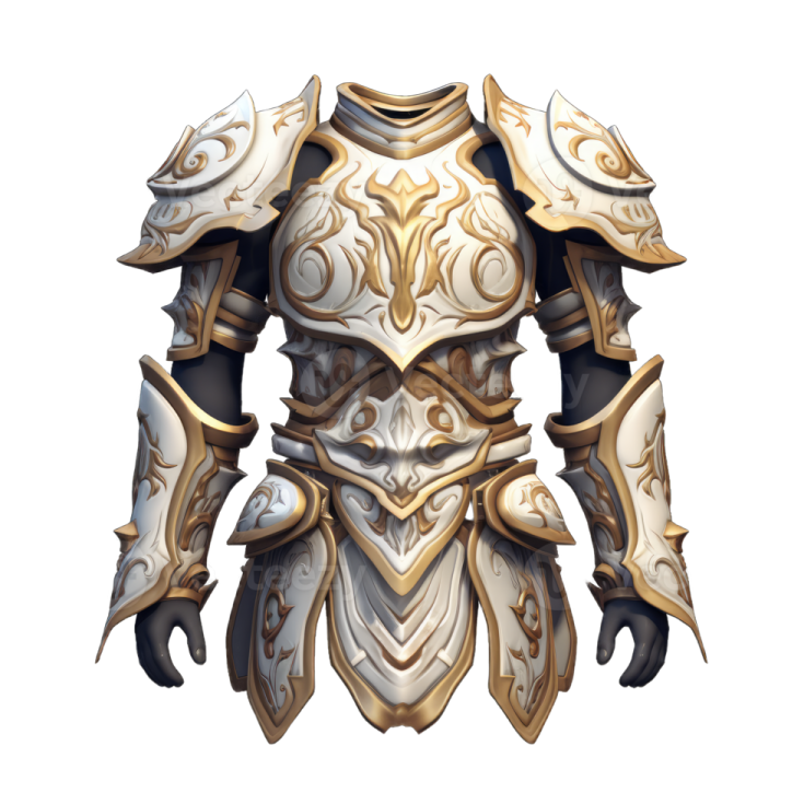 an image of a white and gold armor
