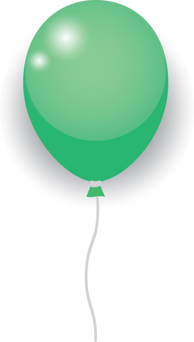 a green balloon on a white background