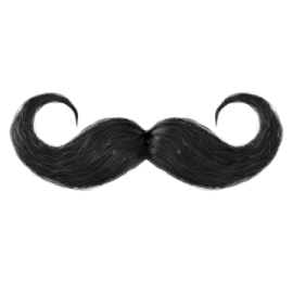 a black mustache on a white background