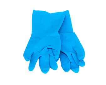 a pair of blue gloves