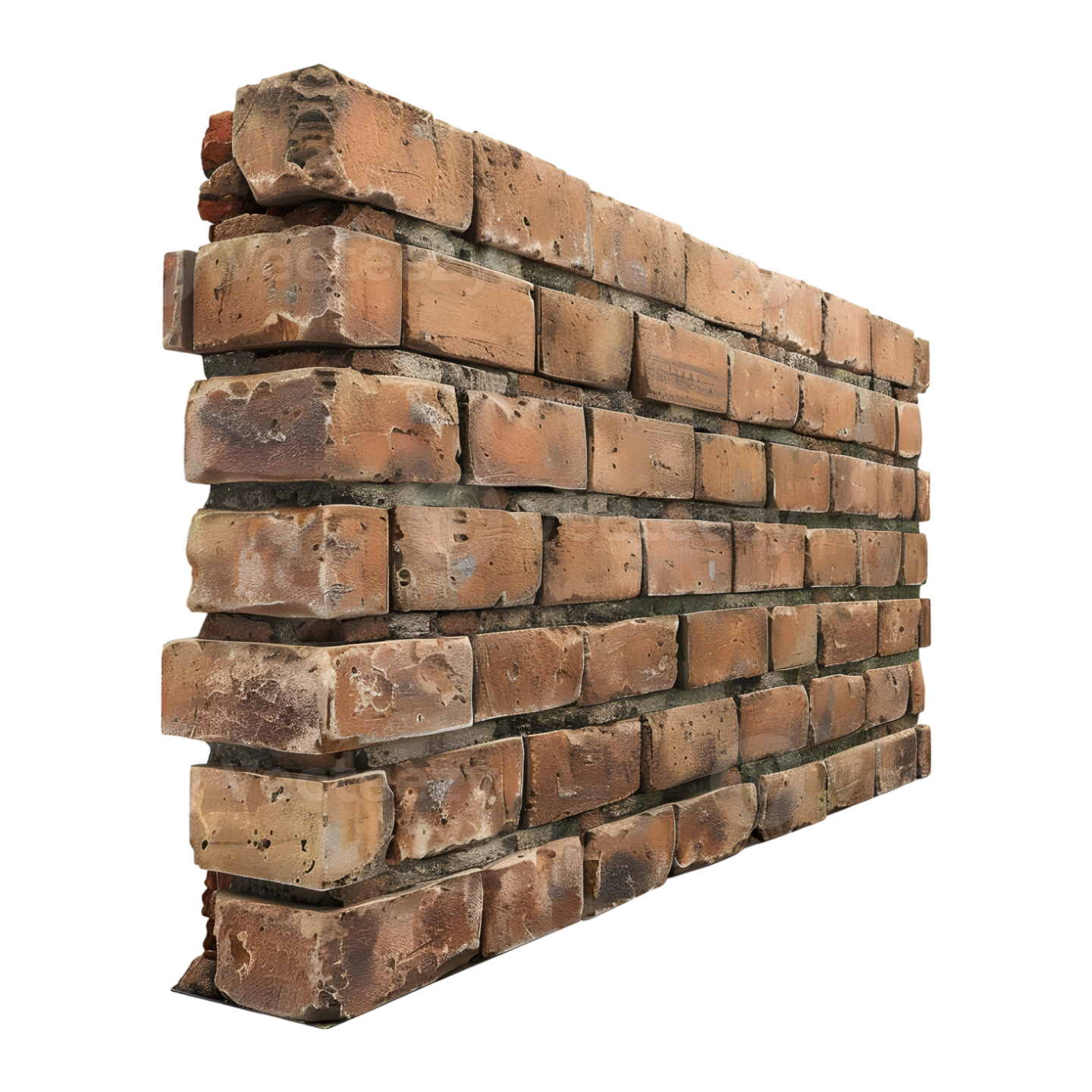 a brick wall on a white background