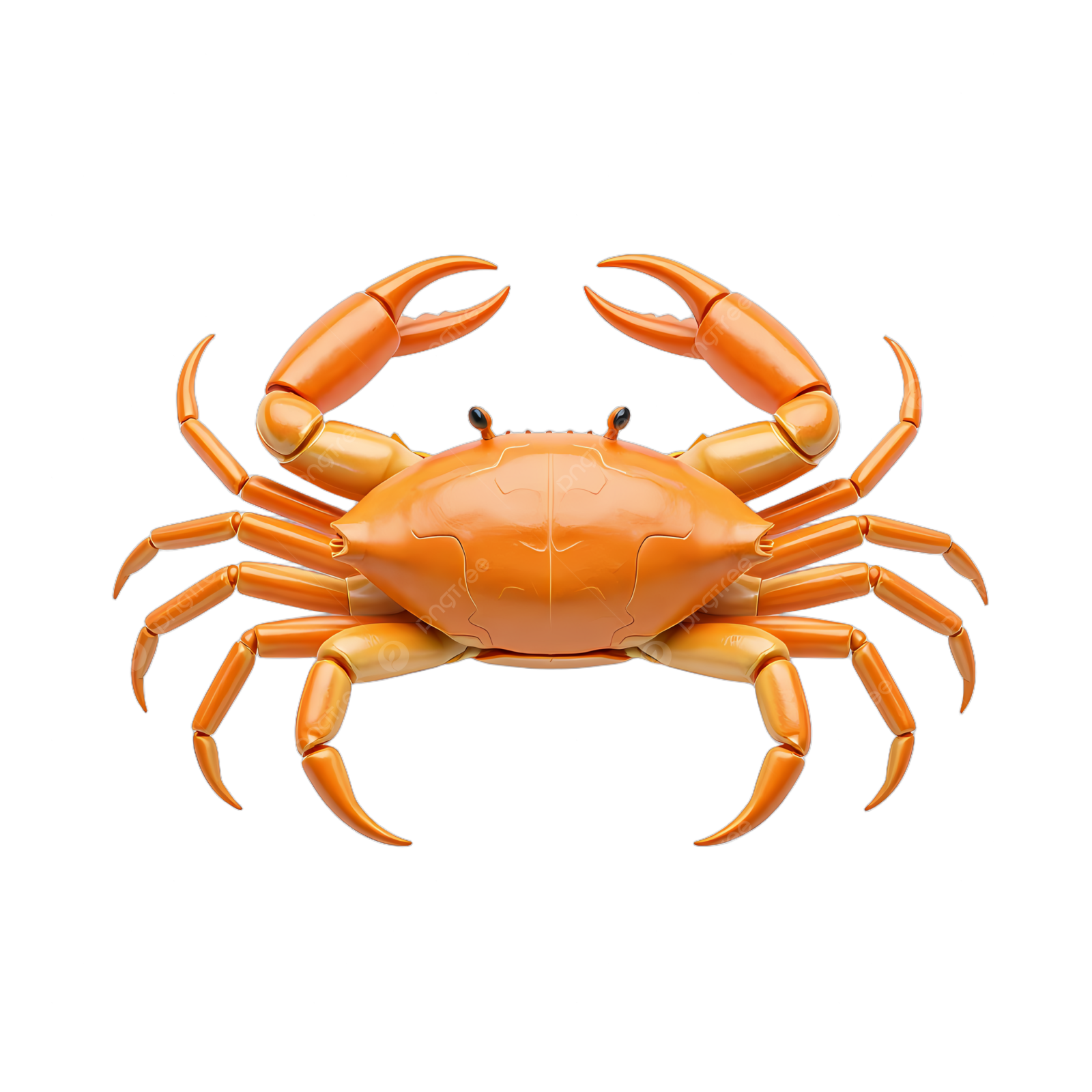 an orange crab on a white background