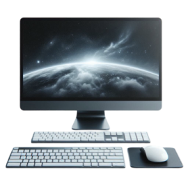 a desktop computer sitting on top of a desk