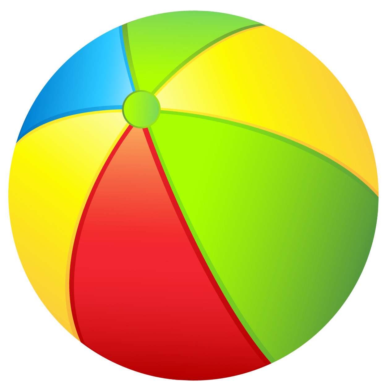 a colorful beach ball on a white background