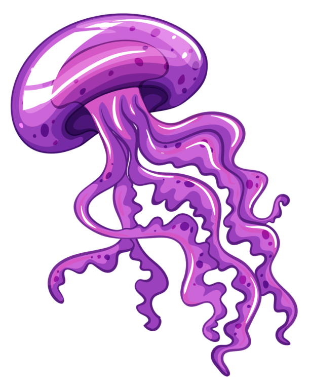 a purple jellyfish on white background