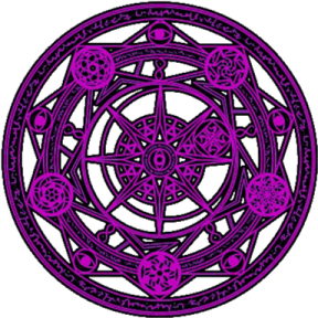 a purple and black circular design
