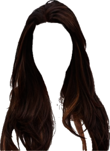 a woman with long dark brown hair