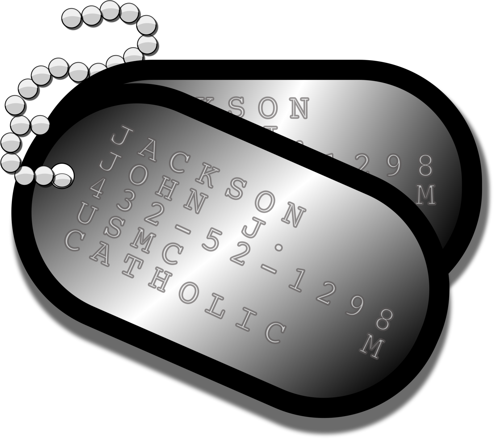 an image of a dog tag with numbers on it
